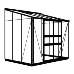 8' X 6' Halls Cotswold Broadway 86 Black Lean-To Greenhouse (2.56m X 1.93m) -Lifetina Shop v01712 8x6 halls cotswold broadway 86 lean to greenhouse black cutout min