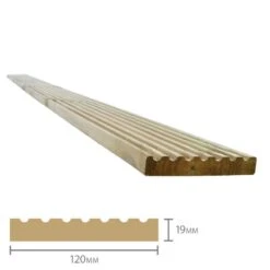Forest Treated Softwood Value Deck Board 19mm X 120mm X 2.4m Pack Of 20